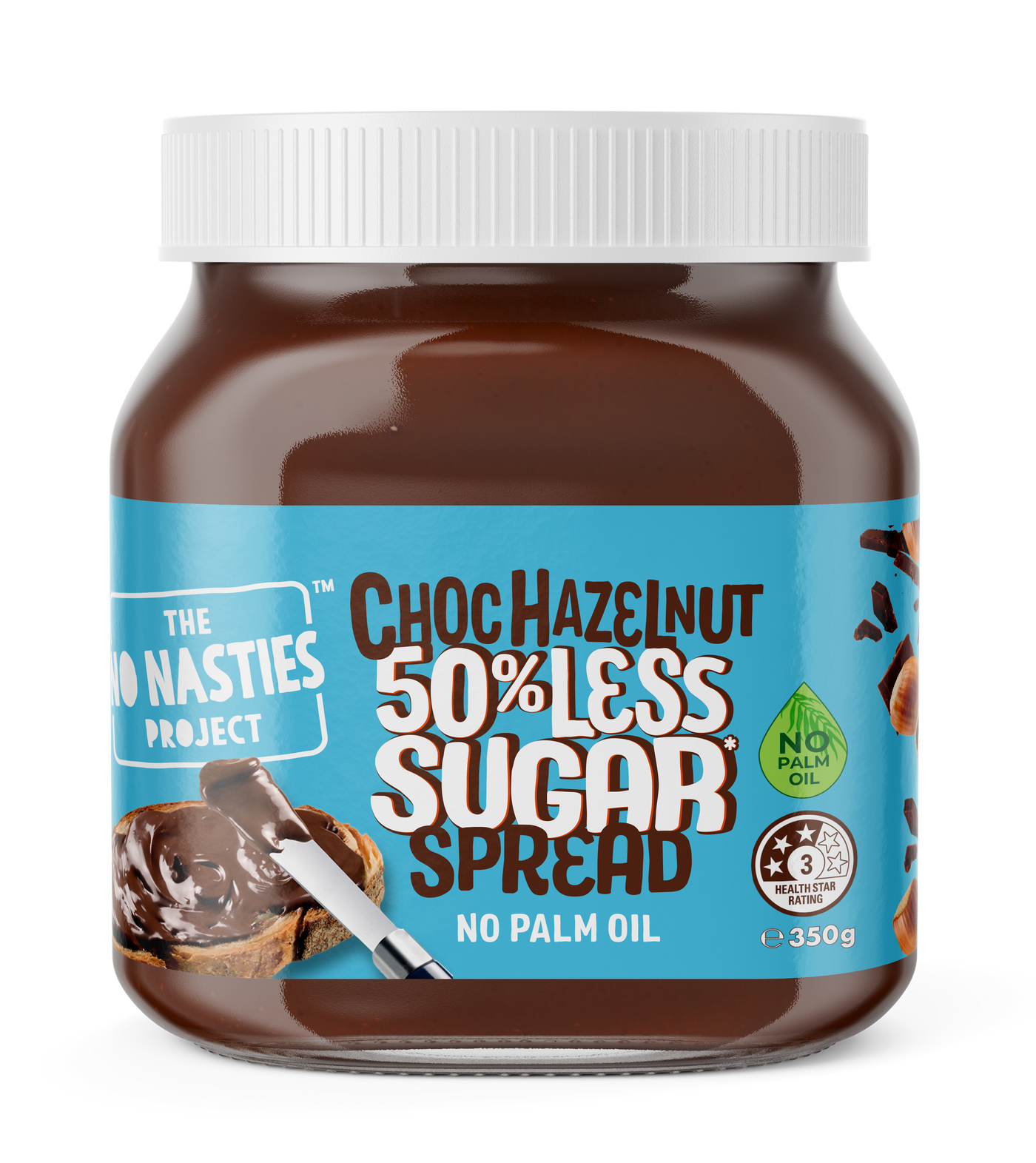 No Nasties Project 50% Less Sugar Choc Hazelnut Spread